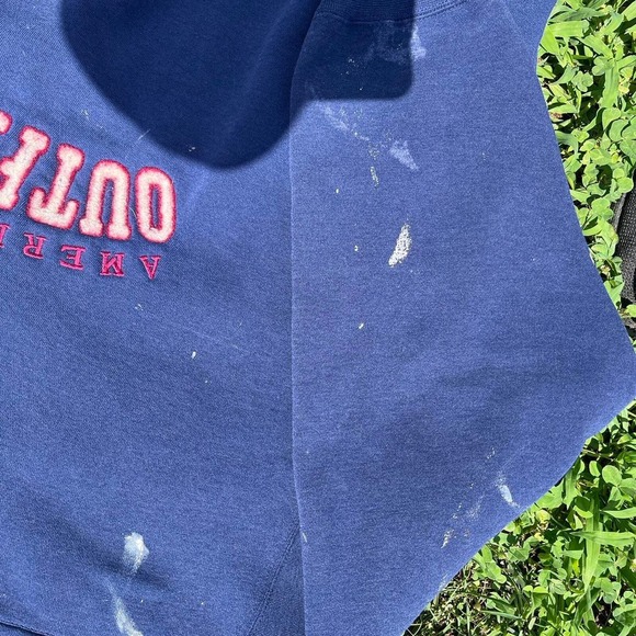 Vintage American eagles baggy navy crewneck sweater XL - Picture 6 of 7